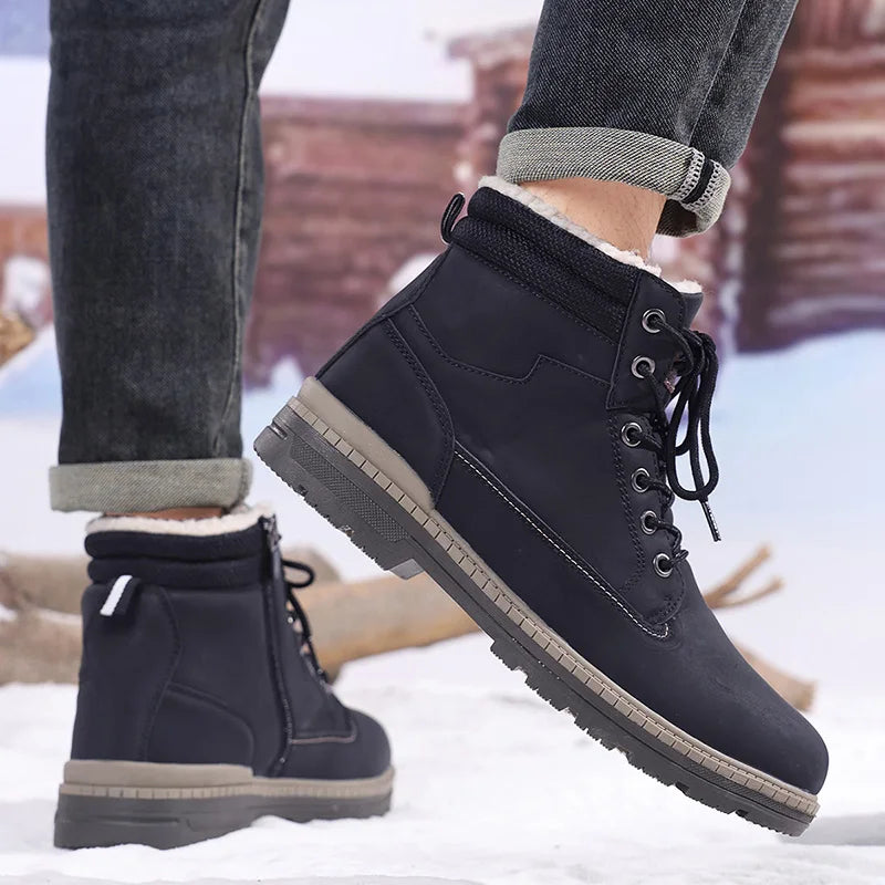 Outdoor Leisure High Top Footwear Fashion Classic Winter Hiking Shoes Warm Anti Slip Ankle Snow Boots Men's Casual Shoes