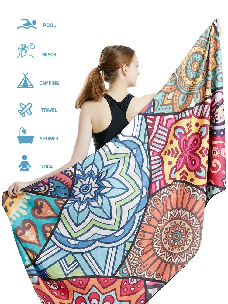 Big Microfiber Beach Towels Quick Dry Towel Sand Cloud Beach Towels Aldults Pool Towel for Travel Swim Pool Yoga（S16）