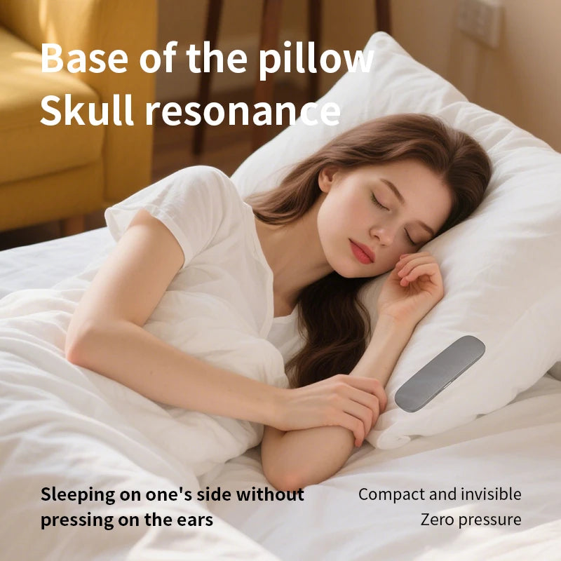 Bluetooth 5.4 Under Pillow Speaker Bone Conduction Speaker Noise Reduction Stereo Music Player With TF Card Slot Timed Shutdown