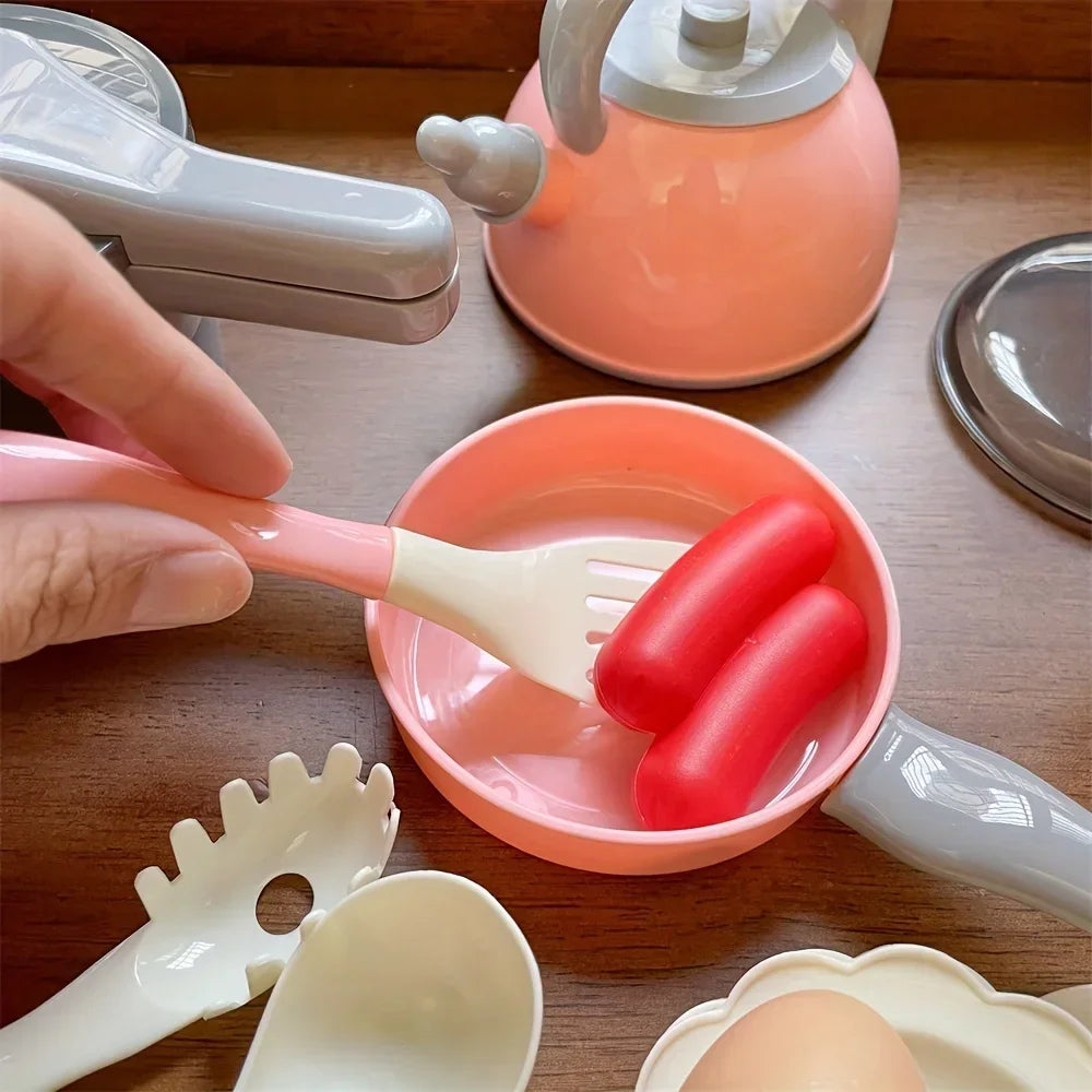 Interactive Kids Kitchen Set with Realistic Cooking Tools and Accessories for Creative Role Play at Home for Boys and Girls