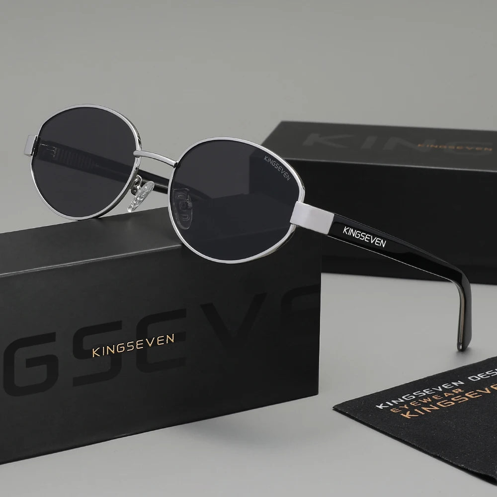 Brand Retro Luxury Sunglasses Women Men Polarized UV400 Glasses Alloy Oval Frame Anti-glare Fashion Driving Causal Eyewear