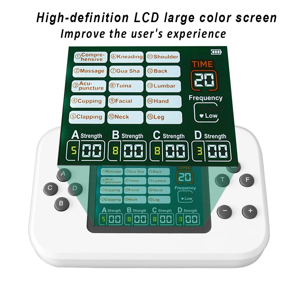 Electric Pulse Tens Massager 4 Outputs EMS Muscle Stimulator Acupuncture Body Massage Digital Therapy Slimming Electrostimulator