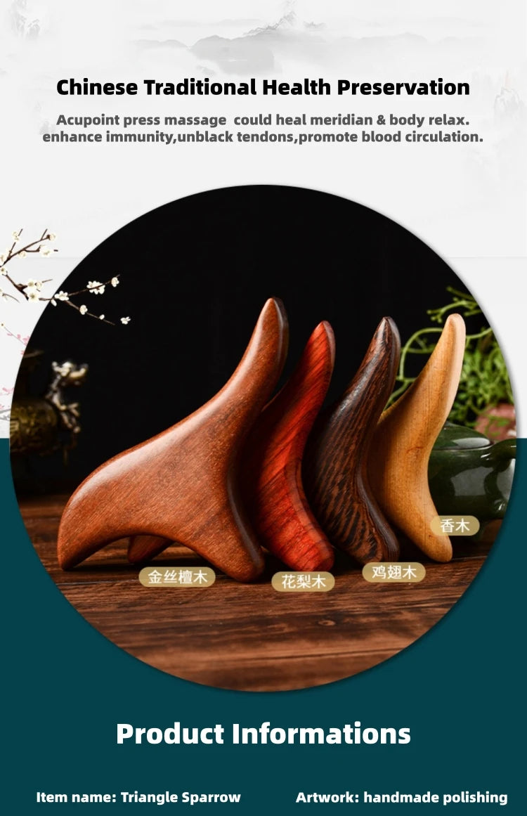 Portable Lightweight Wood Massage Tool Gua Sha for Lymphatic Facial Massage And Muscle Relief Scraping Body Tool for Relaxation