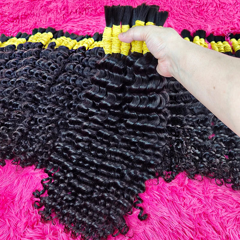 Perruque Cheveux Indiens Humain 100% Bulk Deep Loose Wave Curly Bundles Human Hair Bulk For Braiding Hair Human Hair Extensions