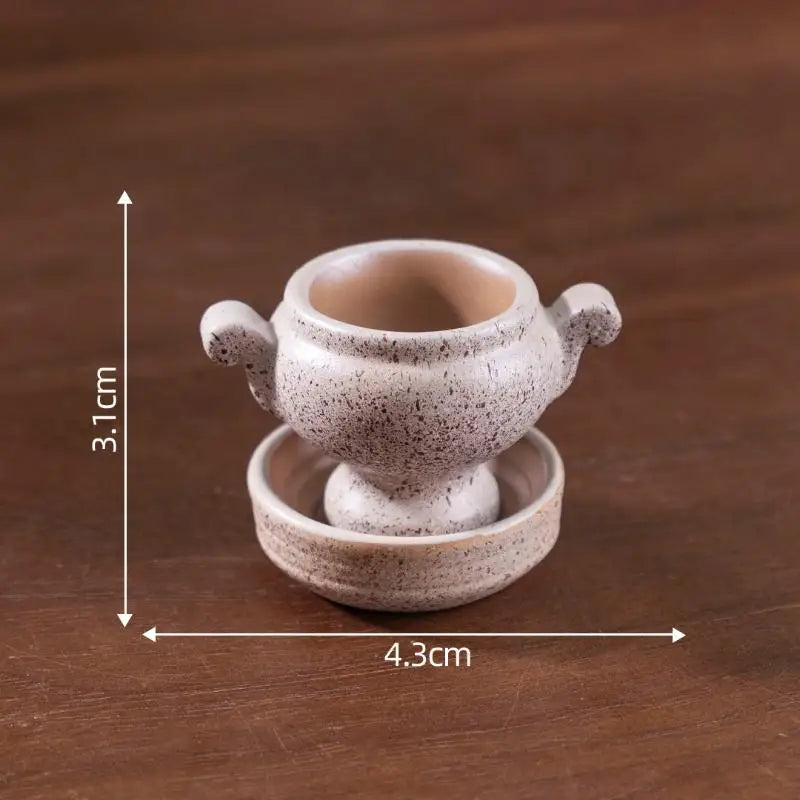 DIY Miniature Dollhouse Kitchen Decoration Accessories; Mini Clay Pot, Plate and Food Model