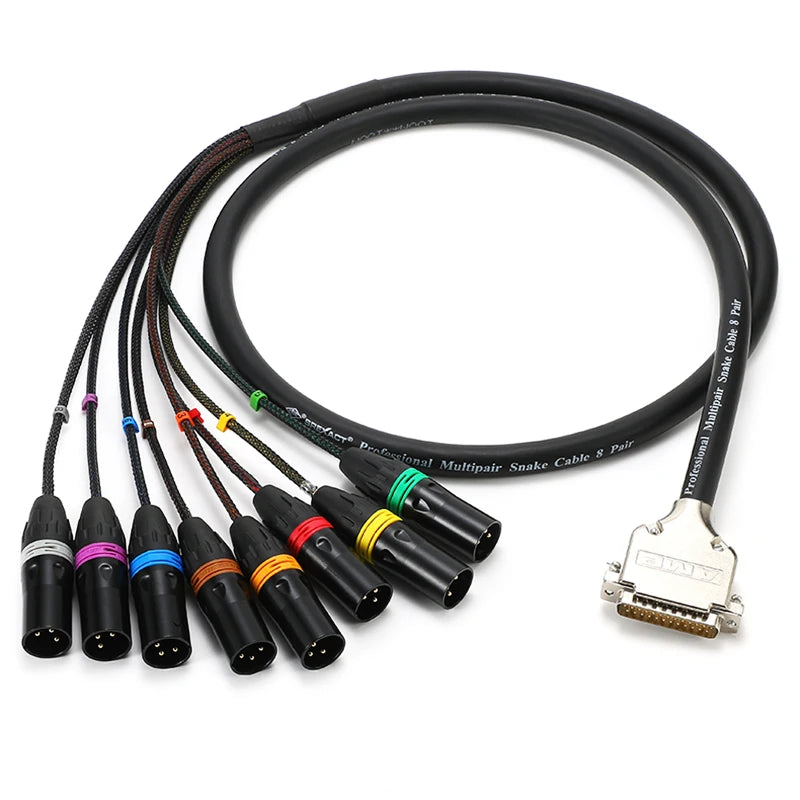 Data Cable DB25 8-way Multi Track Mixer VGA Rainbow Audio Signal Cable DB25 Male to 3 Pin XLR Male/Female,RCA,6.35mm Plug
