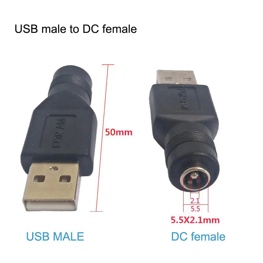 DC Female power Jack 5.5*2.1mm To USB 2.0 Male mirco type c Plug Female Jack 5V Connector converter Adapter for Laptop q1