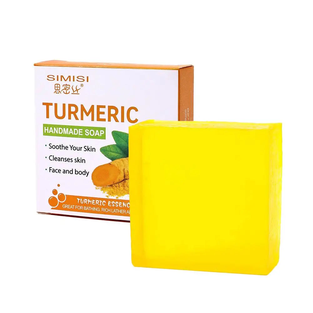 Hand Made Turmeric Soap Body Cleaning Natural Turmeric Deeply Clean Skin Refine Pores, Remove Acne Tender Skin Care Beauty