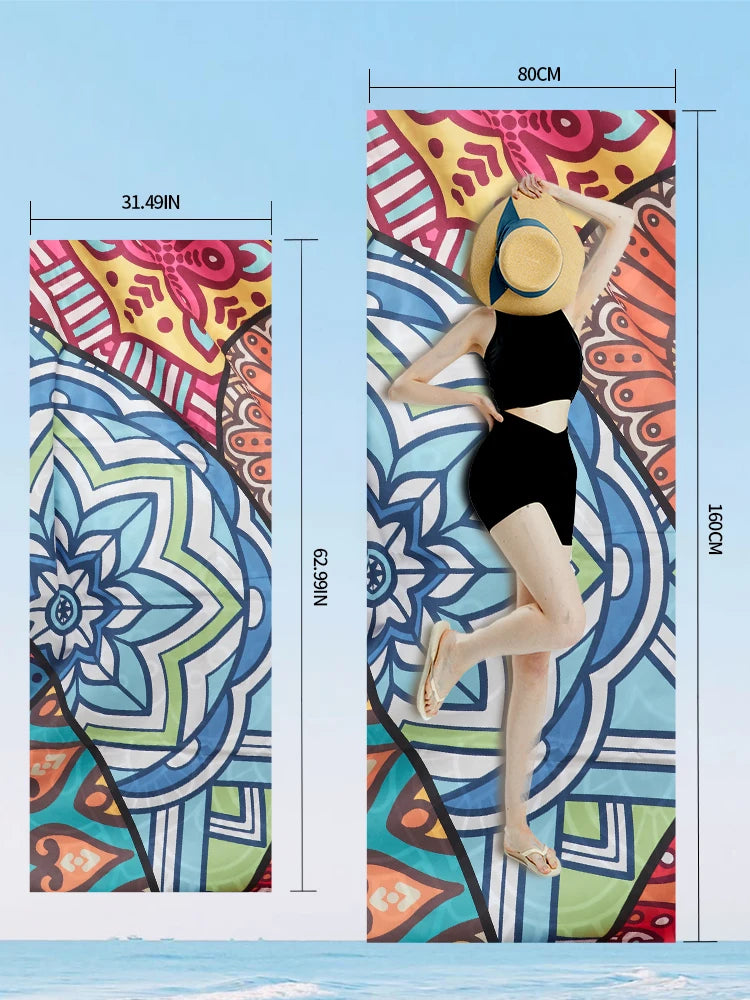 Big Microfiber Beach Towels Quick Dry Towel Sand Cloud Beach Towels Aldults Pool Towel for Travel Swim Pool Yoga（S16）