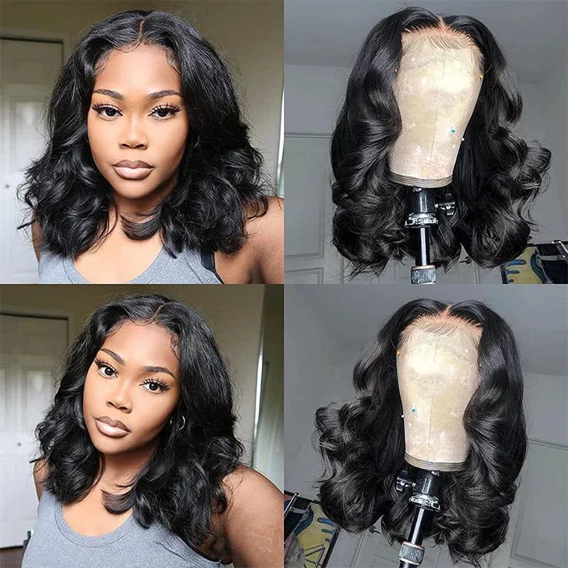 Brazilian Hair Body Wave Wigs 13x4 Transparent Lace Front 100 Human Hair Wig 4x4 Lace Short Bob Wigs Pre Plucked For Black Women