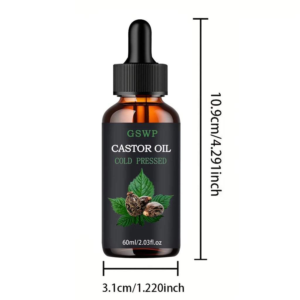 GSWP castor oil is suitable for facial skincare, body massage, hair care, hand moisturizing, and aromatherapy diffuser use.60ml