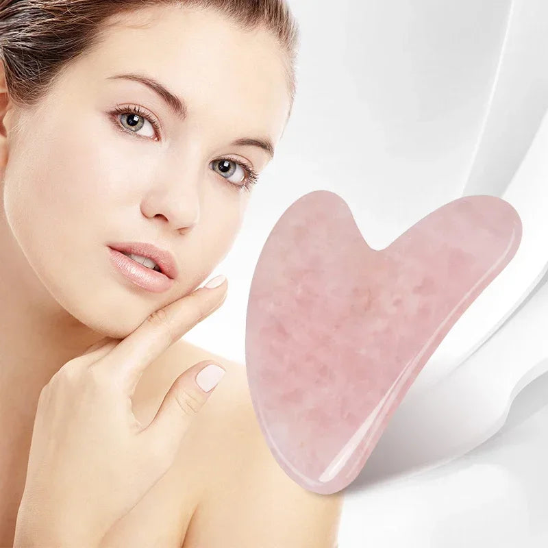 Natural Gua Sha Scraper Board Massage Rose Quartz Guasha Stone For Face Neck Skin Lifting Wrinkle Remover Beauty Care