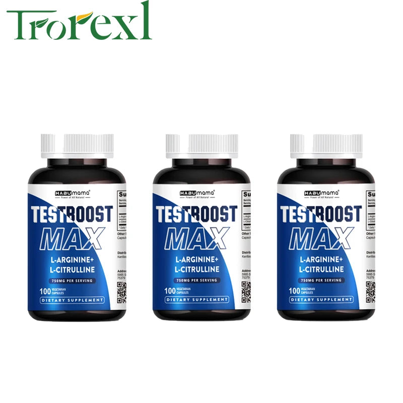 100 Tablets-L-Arginine & L-Citrulline Complex-Male Enhancing Supplements- Boosts Performance,Recovery Support,Bedroom Confidence