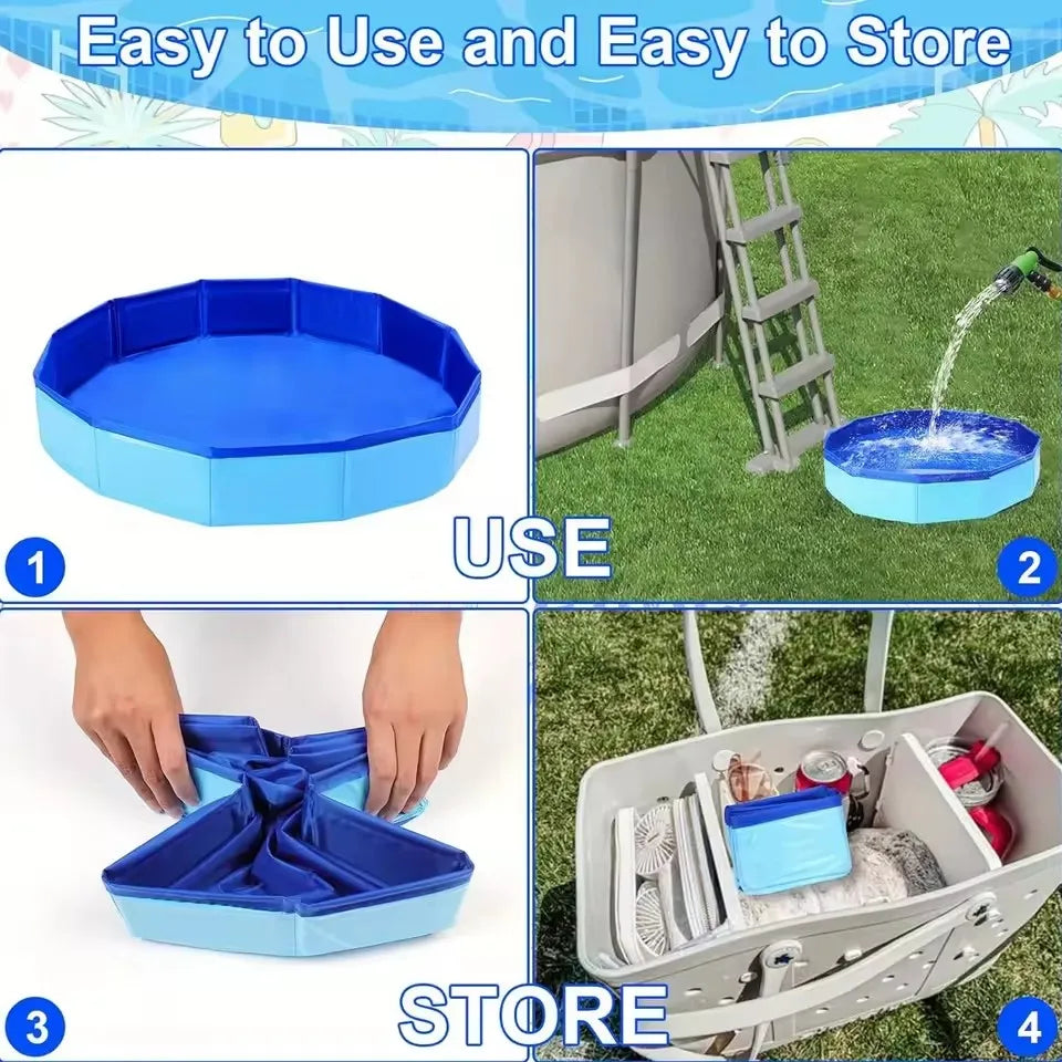 Foldable Pet Swimming Pool Pet Dogs Bathing Tub Pool Indoor Outdoor Kiddie Pool Portable Dog Pools for Pet Cleaning & Swimming