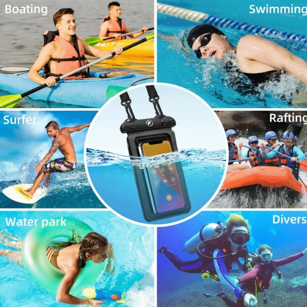 Double Pocket Waterproof Phone Bag Transparent Touch Screen Mobile Phone Waterproof Bag Universal Underwater Dry