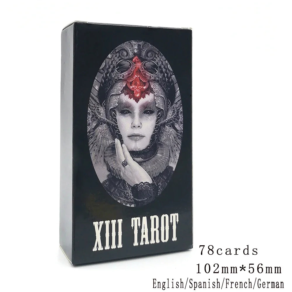 XIII Dark Tarot Cards Deck Board Game English Spanish French German Mysterious Divination Fate Personal Use Card Game  Part