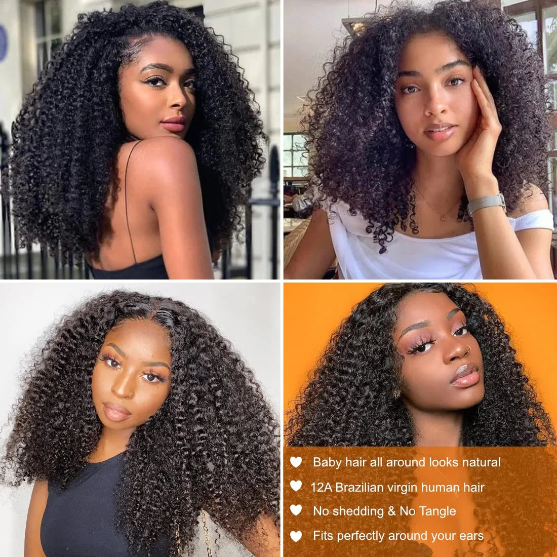 Kinky Curly Lace Front Wig 13x4 Lace Front Wigs Human Hair PrePlucked Kinky curly Human Hair Wig Human Hair Wig For Black Women