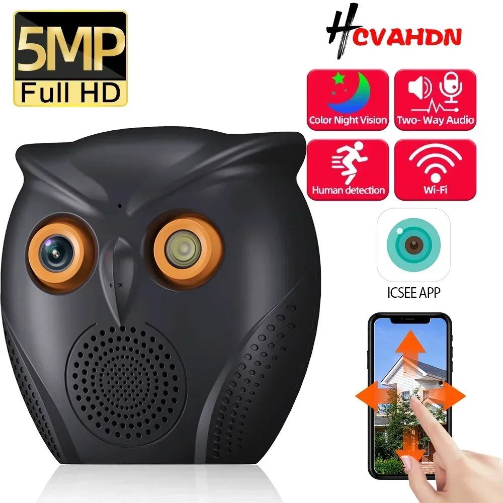 5MP Wifi indoor Security Camera icsee 5mp Human detection Wireless CCTV Video Surveillance Camera Home Smart Baby Monitor Camera