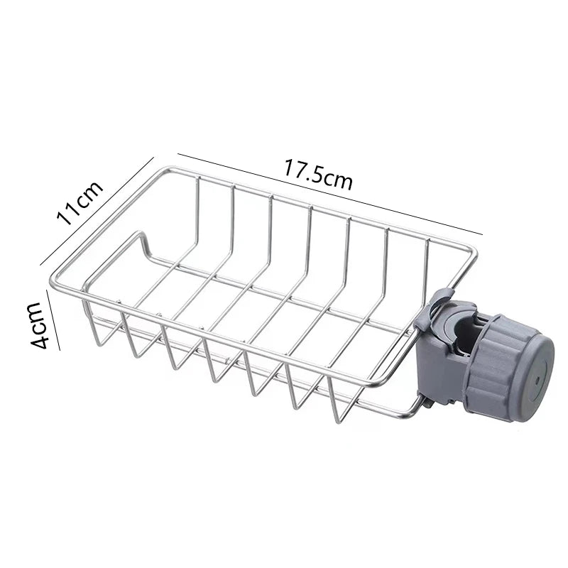 Kitchen Faucet Drain Rack Hanging Rotatable Sponge Sink Caddy Organizer Towel Rack Shelf Organizer Kitchen Bathroom Accessories