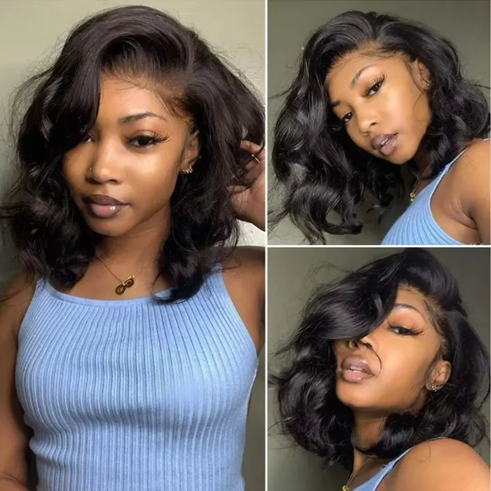 Brazilian Hair Body Wave Wigs 13x4 Transparent Lace Front 100 Human Hair Wig 4x4 Lace Short Bob Wigs Pre Plucked For Black Women