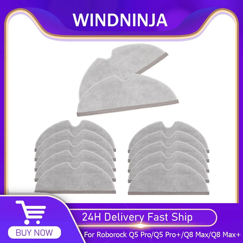 Mopping Cloths Replacement Parts for Xiaomi Roborock Q5 Pro/Q5 Pro+/Q8 Max/Q8 Max+ Vacuum Cleaner Accessorie Washable Mop