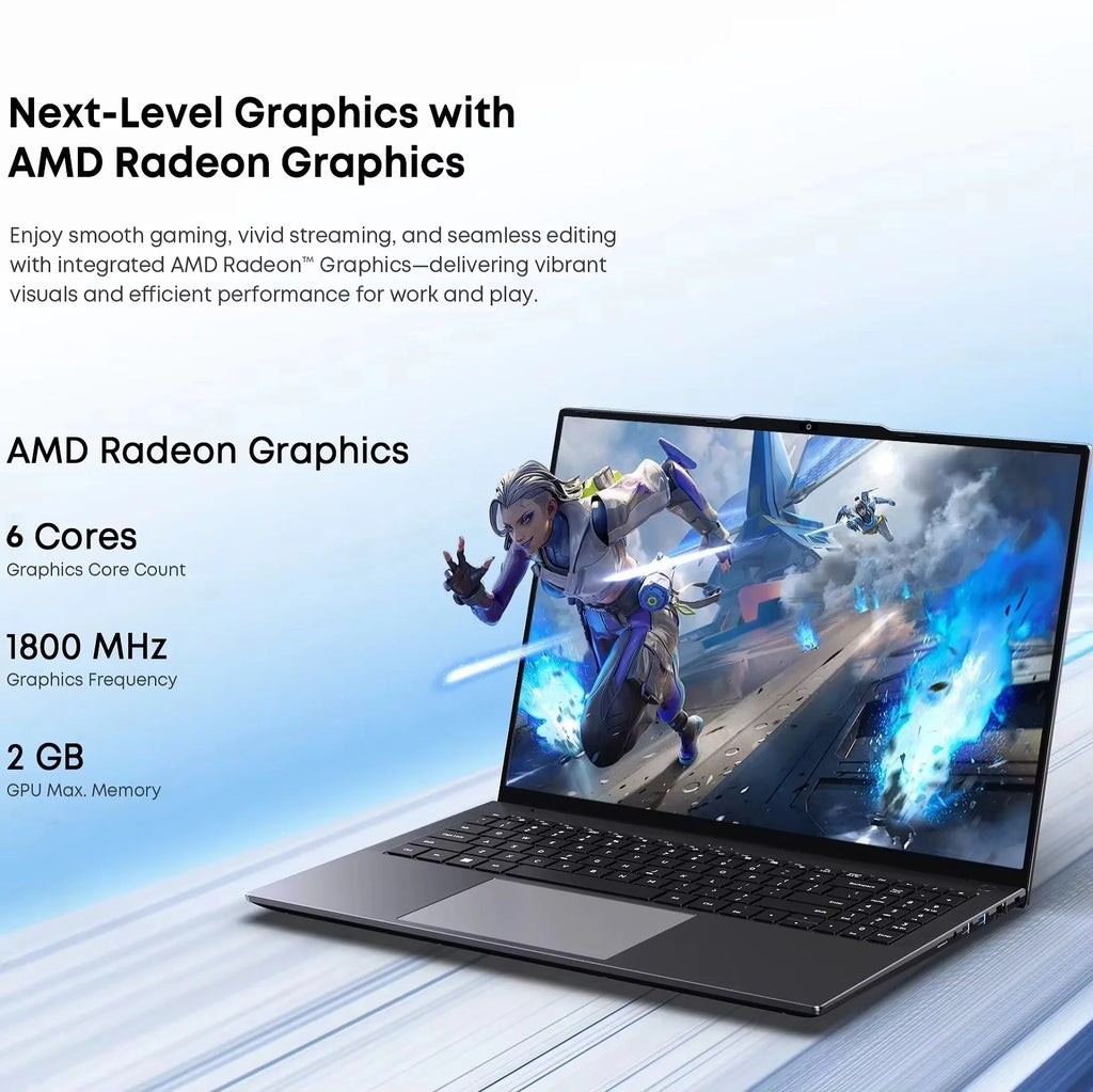 CHUWI CoreBook Plus Laptop AMD R5-7430U 6 Cores Gaming Laptop 16GB RAM 512GB SSD16 inch Large FHD Screen Notebook Windows 11