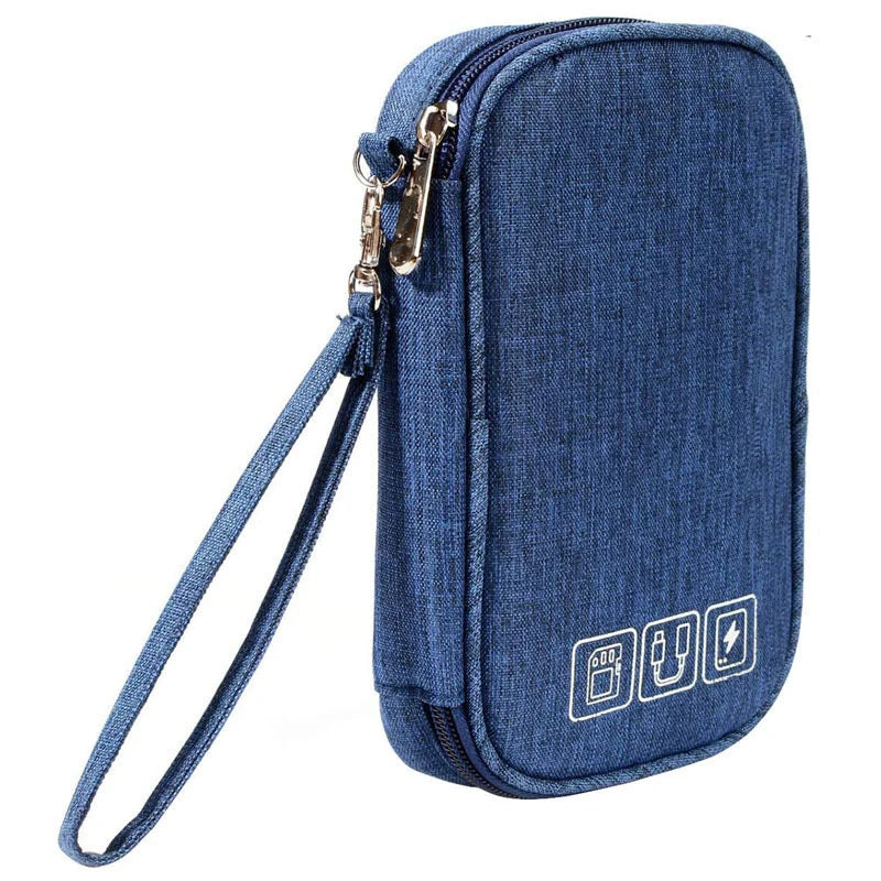 Data Cable Storage Bag, Portable Headphone Manager, Digital Gadget Suitcase, Double-layer Digital USB Hard Drive Protection Bag