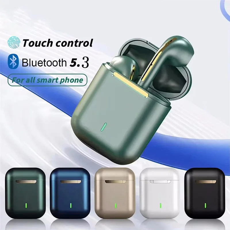 J18 Wireless Headset Bluetooth 5.3  Hifi In-ear Stereo Microphone Touch Waterproof TWS Noise Cancelling HD Gaming Headset 2025