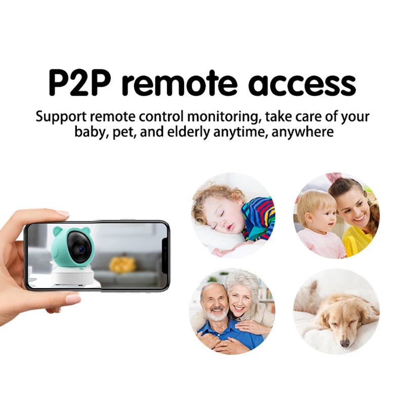 Baby Monitor 3MP Tuya Intelligent Gimbal 355 ° Pet Monitoring 2K Camera with Infrared Night Vision Cry Detection support WIFI