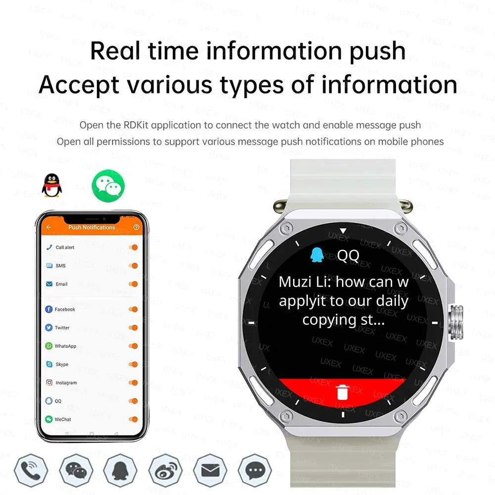 New Arrivals 1.53 HD Smartwatch Display Health Tracking BT Call Voice Assistant Sport Multifunction Smartwatches Outdoors Men's