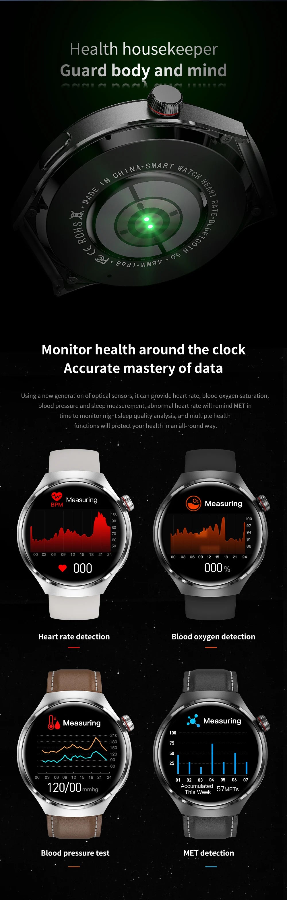 2026 Smart Watch HD Bluetooth Calls GPS Exercise Tracking Health Monitor 100+ Modes Voice Assistant