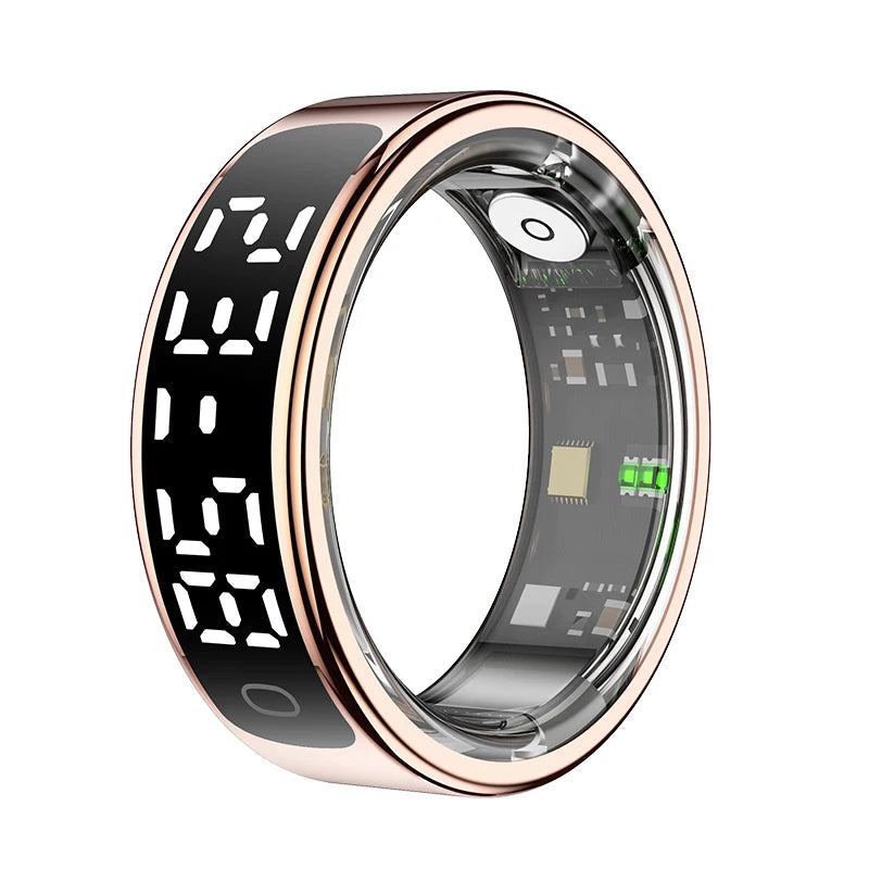 2025 Smart Ring Men Women LED Display Screen Heart Rate Blood Oxygen Monitor 5ATM Waterproof Multi Sports Mode Gifts For Andorid