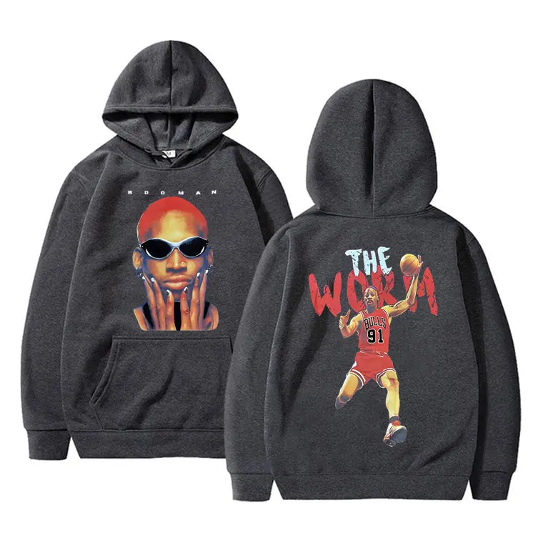 Vintage The Worm Dennis Rodman Graphics Hoodie Men Women Hip Hop Fashion Oversize Sweatshirt Harajuku Boys Basketball Streetwear