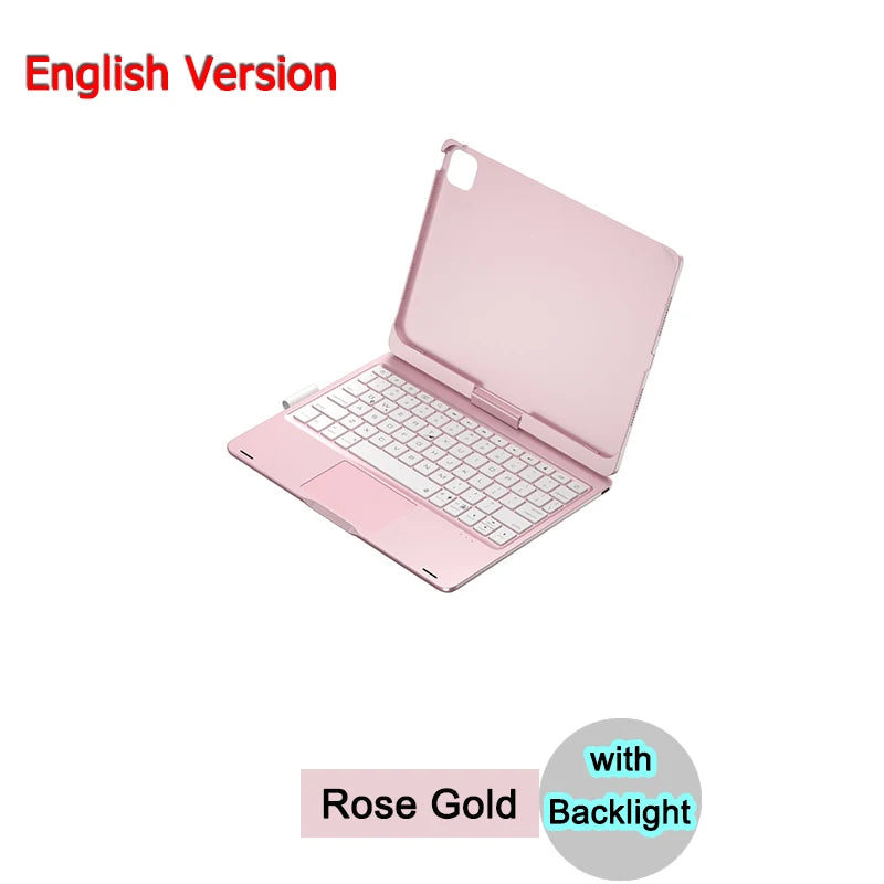 Bluetooth Magic Keyboard Case For iPad Pro 11 2024 M4 2025 M5 Tablet Case Touchpad Russian Arabic Hebrew Spanish French Keyboard