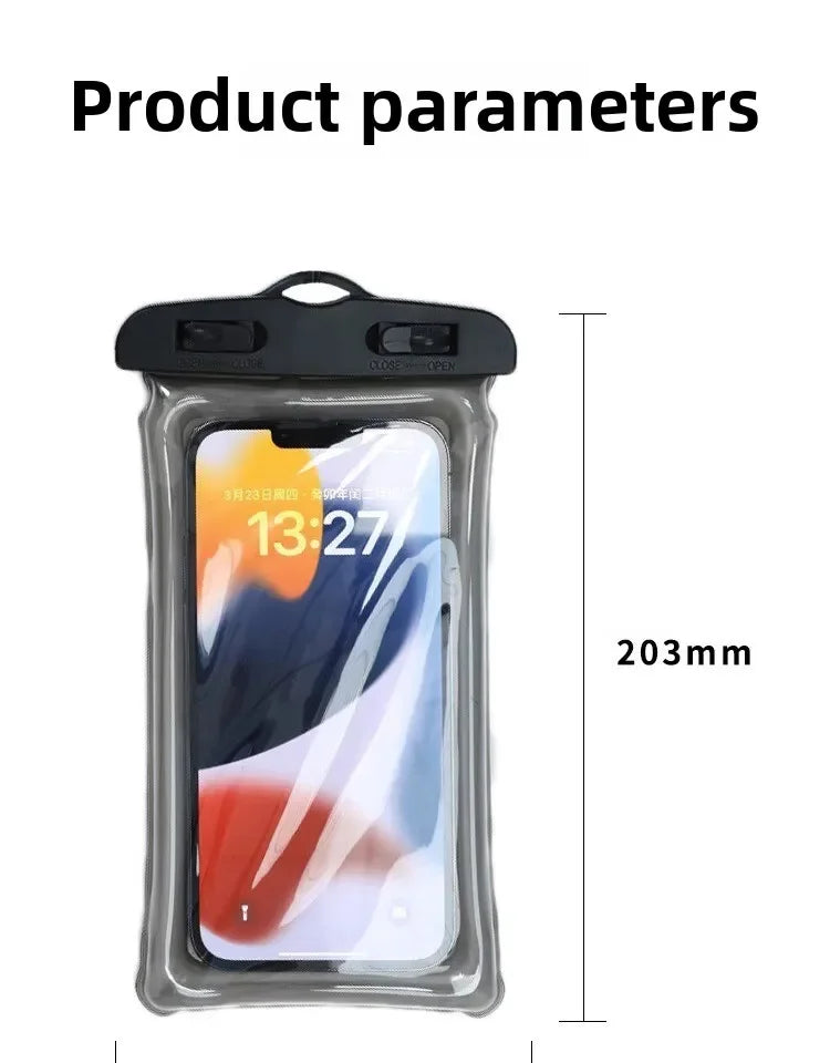 Floating Waterproof Phone Pouch Universal Water Resistant Phone Case Under 7.2 Inches Phone Dry Bag Essential for Water Sport