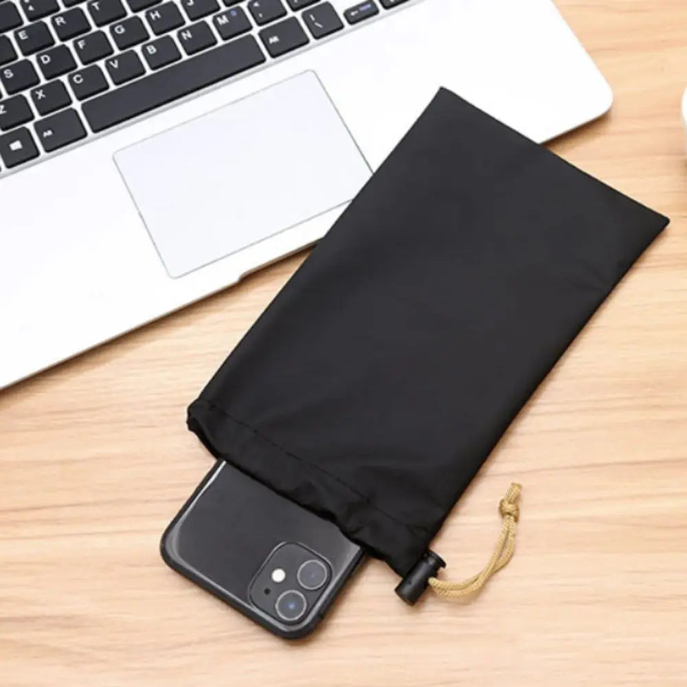 PU Leather Phone Storage bag with Draw String Waterproof Power Bank Case Large Capacity Dustproof Headphone Case Pouch