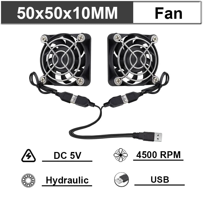 Gdstime 40mm 50mm DC 5V USB 60mm 70mm TV Box Cooling Fan 120mm 140mm Brushless AV Receiver Cooler w 2 in 1 USB Controller Cable