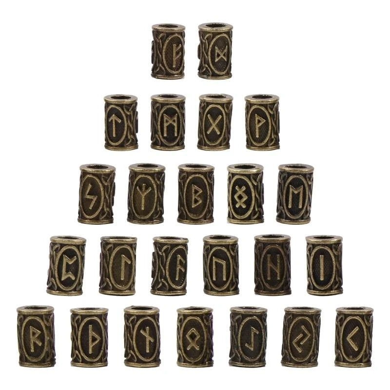 Unique 24Pieces/Set Beard Bead Set Dreadlocks Rings for Dreads Beards Hair Paracord Pendants Bracelets DIY Gift