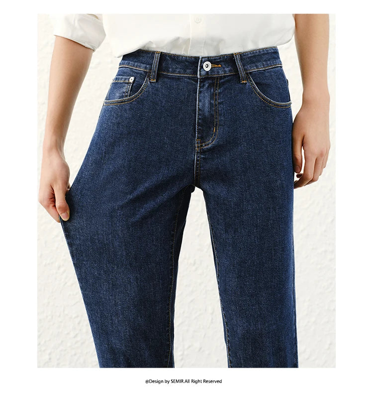 Semir Jeans Men Slim Fit Skinny Trousers Leg-lengthening 2025 Spring New Long Trousers Basic Versatile