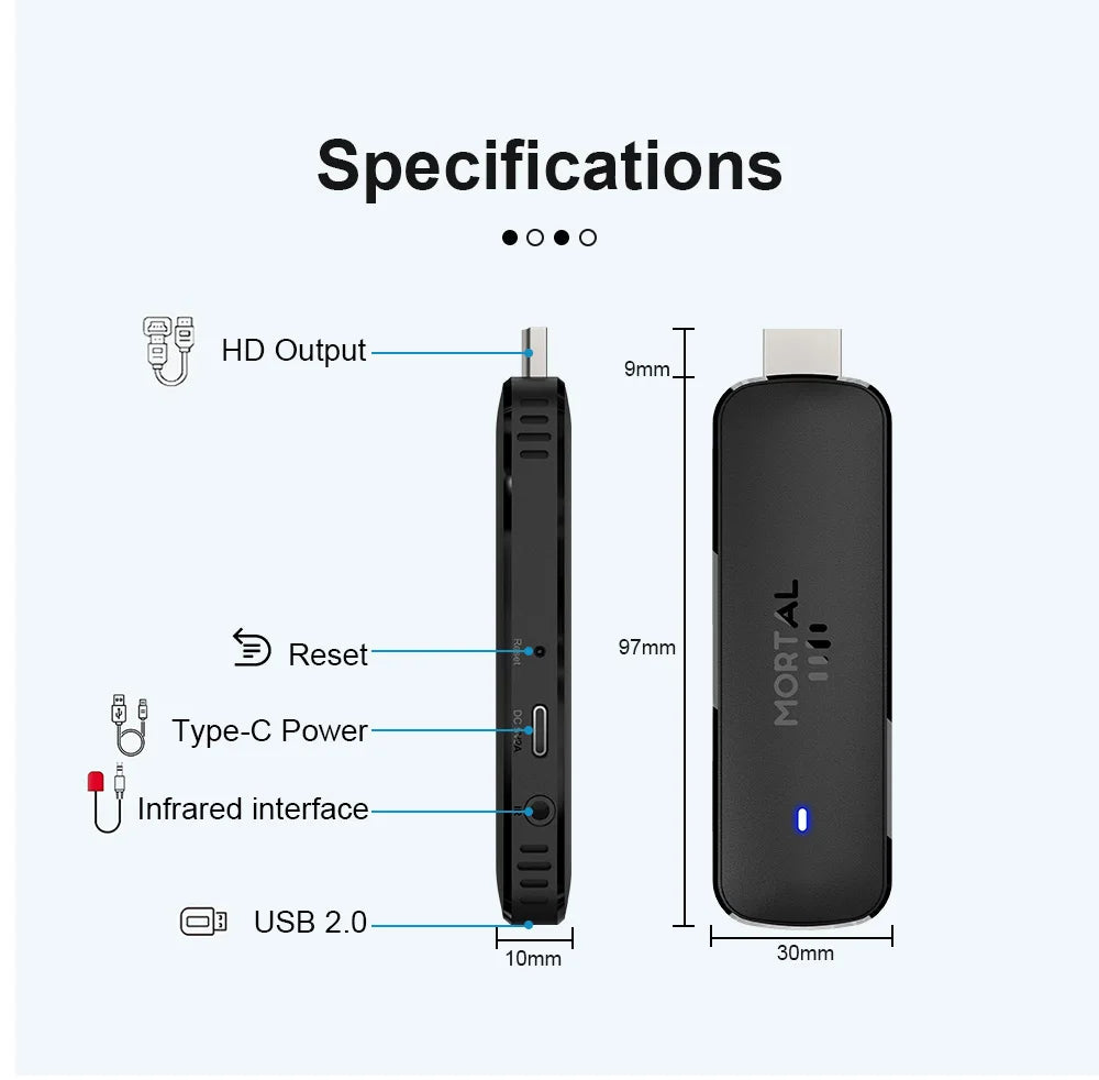 Q8 Smart Android14 TV Stick 8K@60fps WiFi 6 Voice Remote Global Version Rockchip RK3518 Netflix YouTube Live TV Box Factory Dire