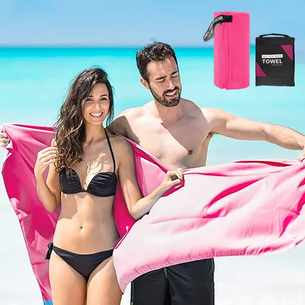 Microfiber Beach Towel Quick Dry Soft Absorbent Sand-Free Lightweight Travel Towel for Swimming Pool Spa Home