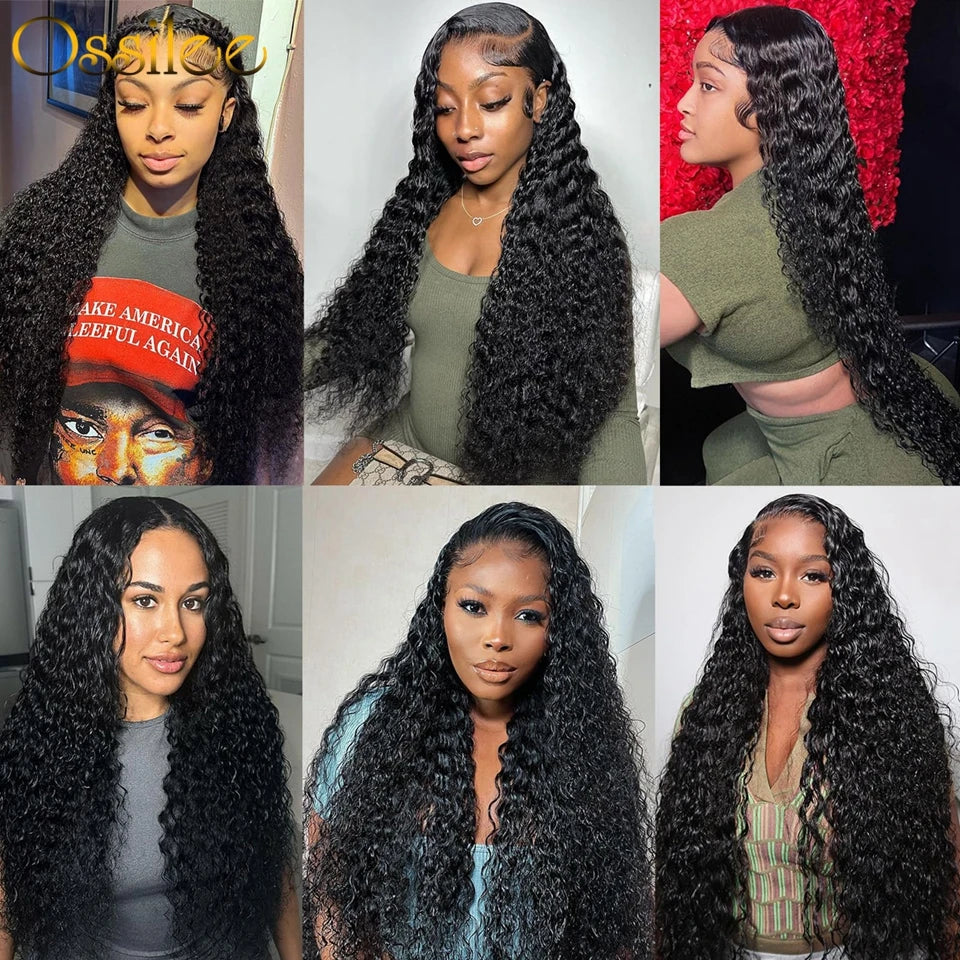 Deep Wave Lace Front Wigs Human Hair 200% Density 13x6 HD Lace Front Wigs Human Hair Pre Plucked Deep Curly Wig for Women