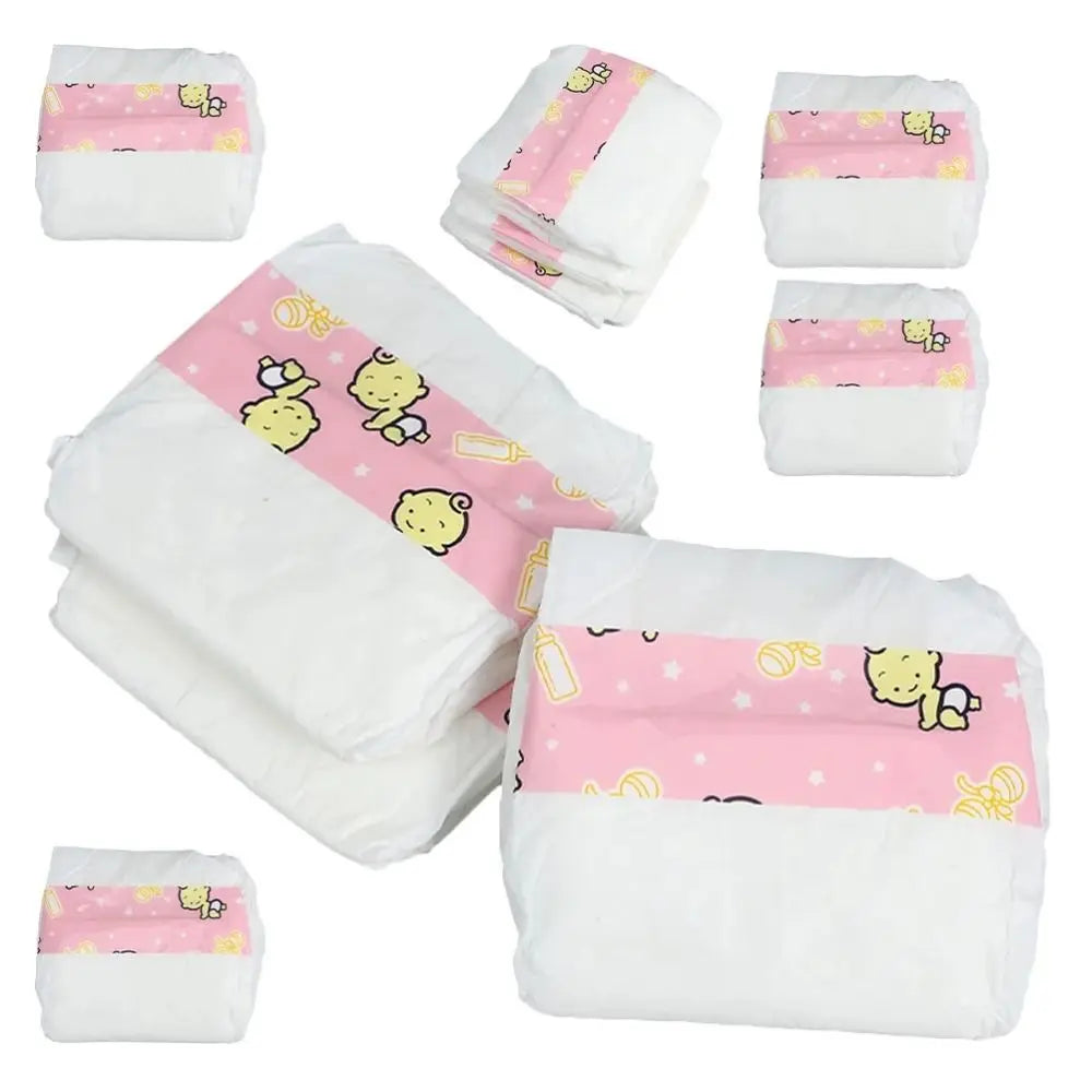 10 Pcs Mini Diapers Play House Diapers Reborn Dolls Decorate Pretend Baby Accessories Miniature Diapers Dollhouse Baby Diapers