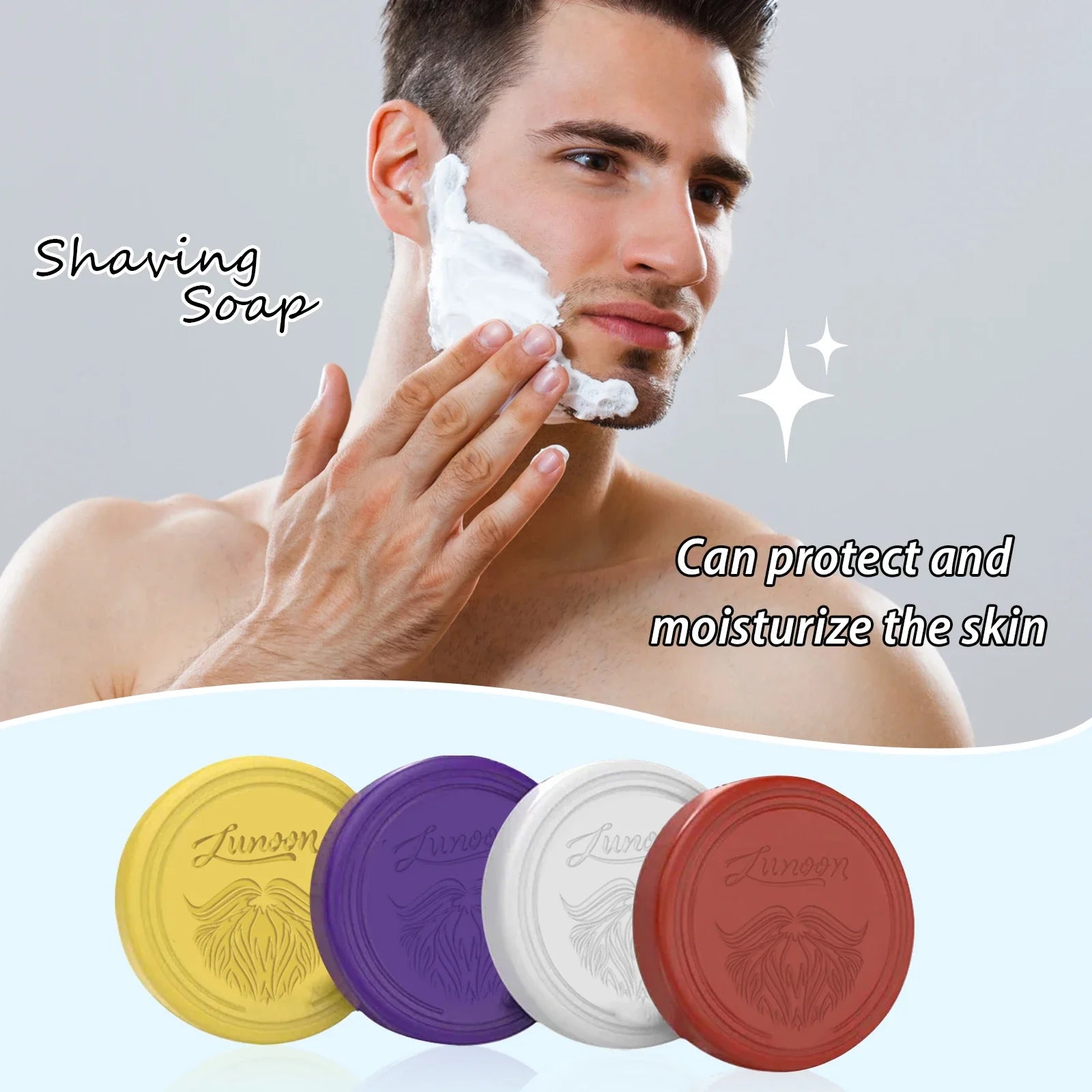 Man Shaving Soap Gentle Clean Keep Fresh Smooth Texture Foam Rich Reducing Irritation Men Beard Care Soap Effect Protect