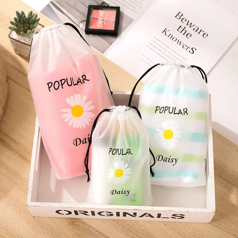 Transparent Drawstring Swimming Bags Beach Sea Gym Storage Bag Swimsuit Dry Bag Waterproof Outdoor Travel Portable PE Pouch