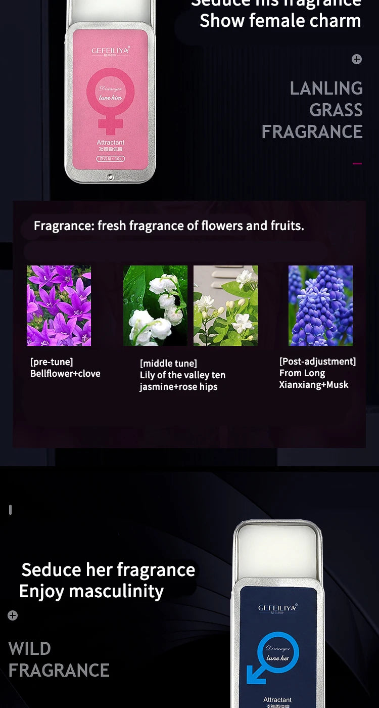Men's portable solid body lotion, long-lasting fragrance, cologne scent,Light and Fresh Scent,Portable boxed version