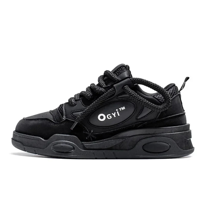 Platform Korean Sneakers for Men Running Shoes Walking Comfortable Male Casual Lace Up Vulcanized Shoes Chunky Sneakers 2025 New