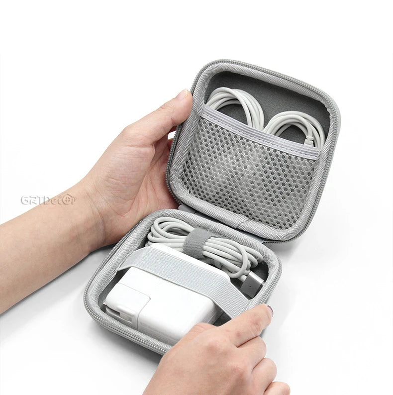 Shockproof Electronics Organizer Case for Power Adapter Cable Storage Bag Bluetooth Earphone Case Travel Small Tech Gadget Pouch