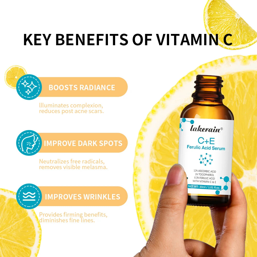 Vitamin C Face Serum Vitamin CE Serum with Ferulic Acid for Women Vitamin E&Ferulic Serum Skin Care, Vitamin C Serum for Face
