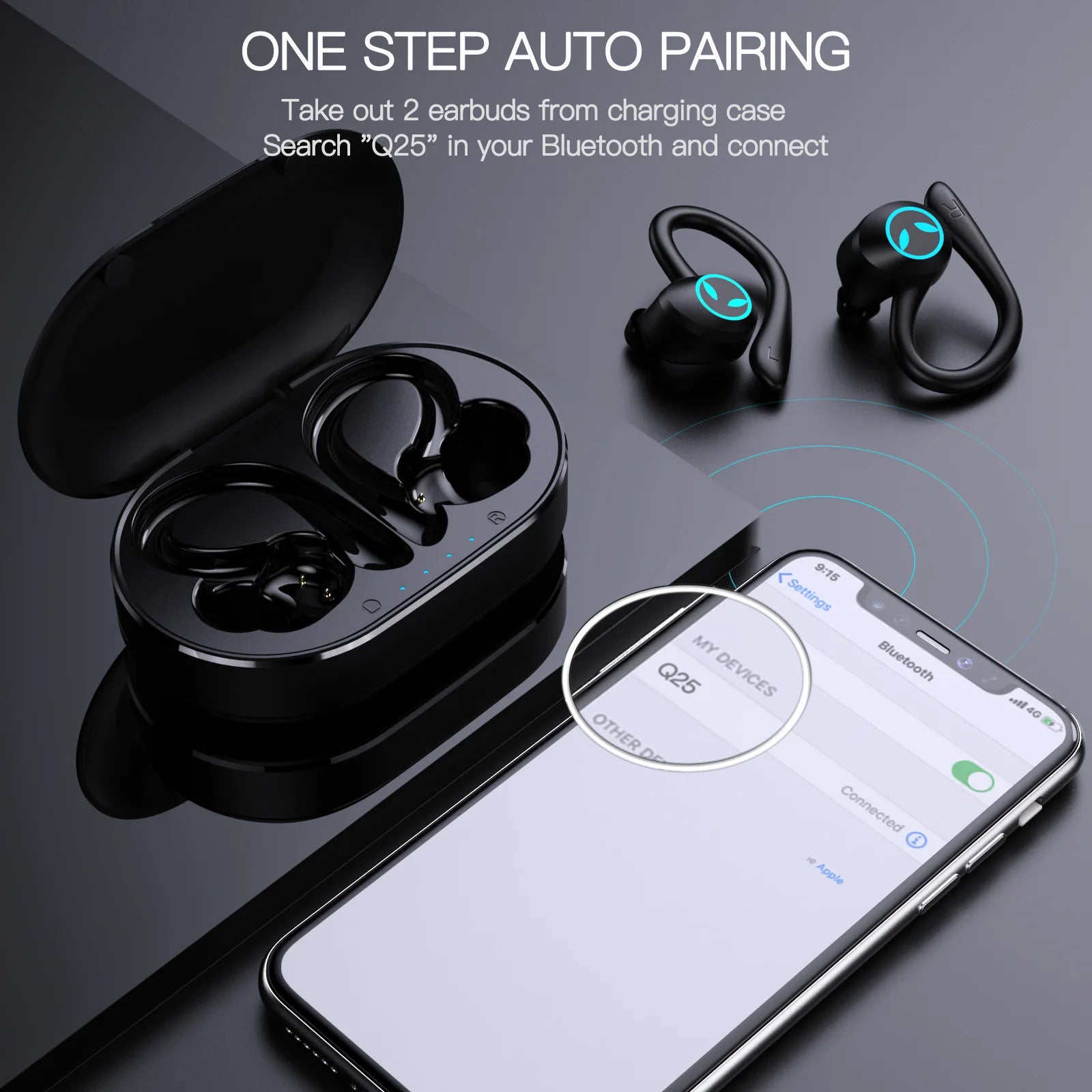 Wireless Earbuds, Bluetooth 5.4 Earbuds Stereo Bass, in-Ear Noise Cancelling Mic, Earphones IPX7 Waterproof Sports,50H Playback.